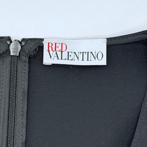 NWT RED Valentino Bow Detail Stretch Crepe Long Sleeve Tuxedo Jumpsuit in Black - Picture 6 of 16